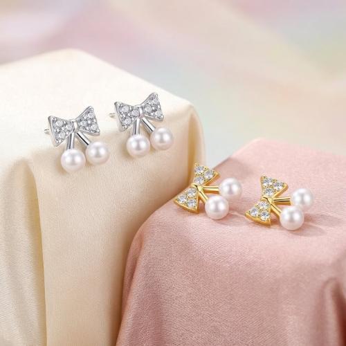 Сребърни обеци Lady Bow