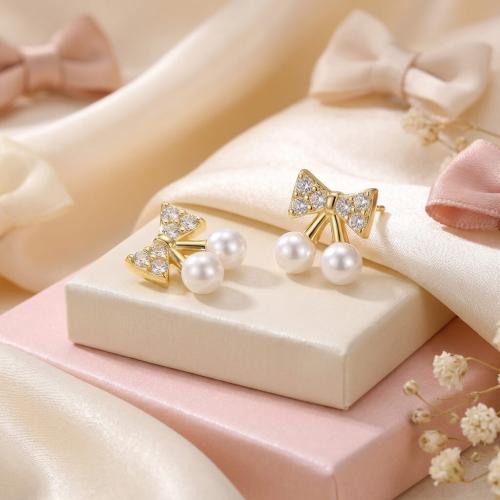 Сребърни обеци Lady Bow