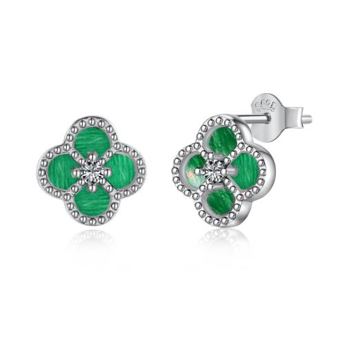 Сребърни обеци със седеф One Cleef