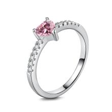 Сребърен пръстен Pink Love Story