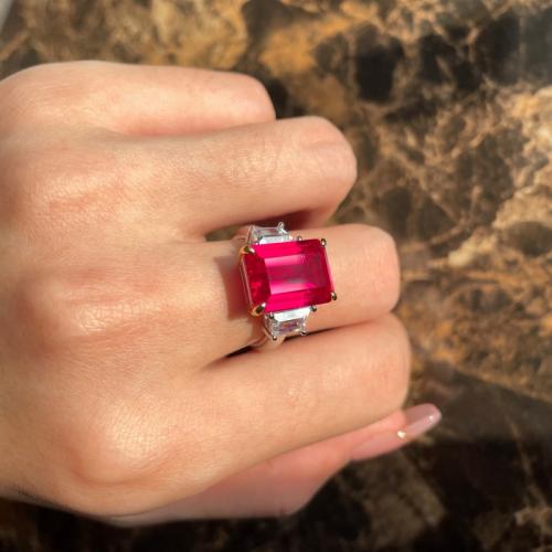 Сребърен пръстен Изящество Rubin