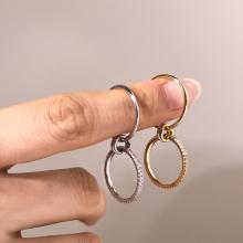 Сребърен двоен пръстен с циркони