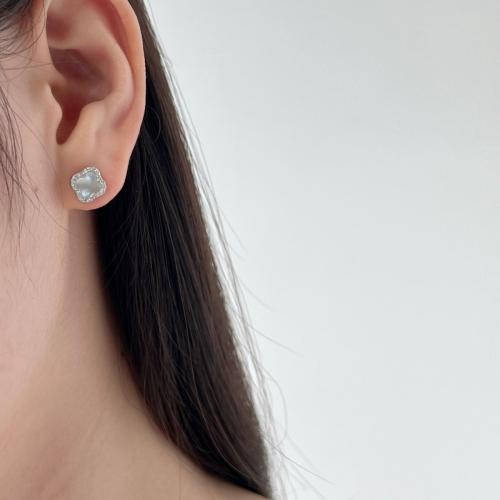 Сребърни обеци Clover