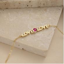 Сребърна гривна Love you