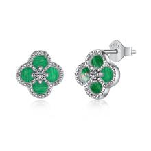 Сребърни обеци с черен оникс One Cleef