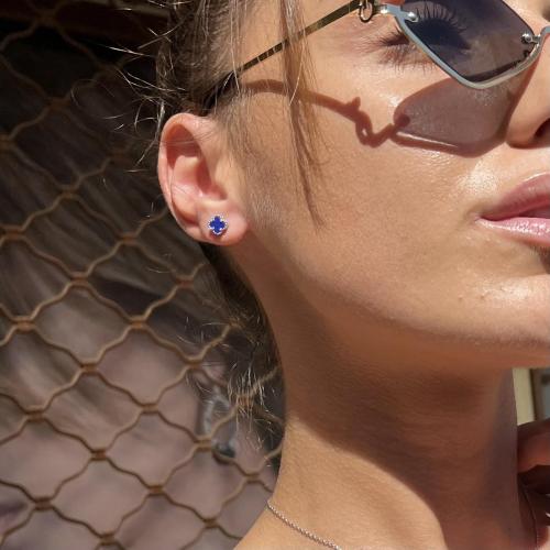 Сребърни обеци One Cleef