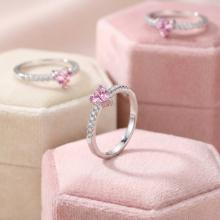 Сребърен пръстен Pink Love Story