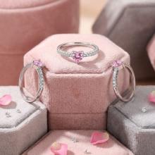 Сребърен пръстен Pink Love Story