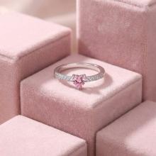 Сребърен пръстен Pink Love Story