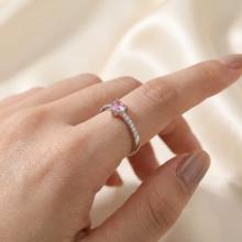 Сребърен пръстен Pink Love Story