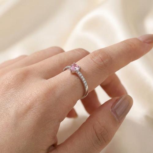  Сребърен пръстен Pink Love Story