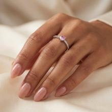 Сребърен пръстен Pink Love Story