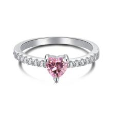 Сребърен пръстен Pink Love Story