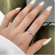 Сребърен пръстен Pink Love Story