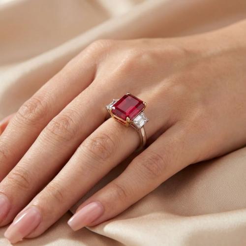 Сребърен пръстен Изящество Rubin