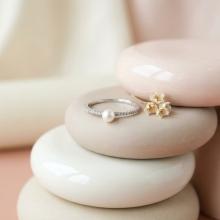 Сребърен пръстен с перла