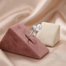 Сребърен пръстен с перла и циркон Anabel