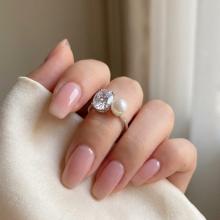 Сребърен пръстен с перла и циркон Anabel