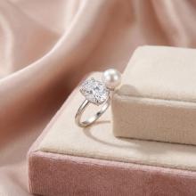 Сребърен пръстен с перла и циркон Anabel