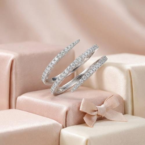  Сребърен пръстен Zirconia Spiral