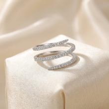 Сребърен пръстен Zirconia Spiral