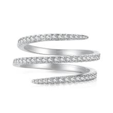 Сребърен пръстен Zirconia Spiral