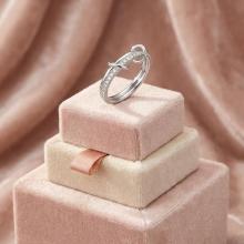 Сребърен двоен пръстен с циркони