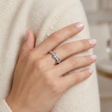 Сребърен двоен пръстен с циркони