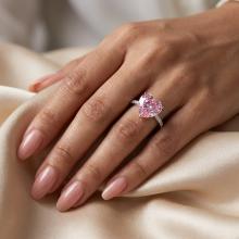 Сребърен пръстен Pink Love Affair