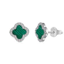 Сребърни обеци Clover