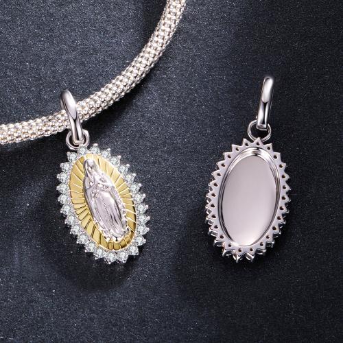 Сребърен медальон с лика на Дева Мария