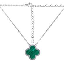 Сребърно колие Green Clover