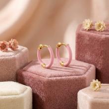 Сребърни обеци с емайл Emma