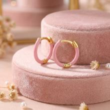 Сребърни обеци с емайл Emma