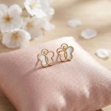 Златни обеци Седефени пеперуди