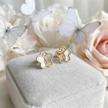 Златни обеци Седефени пеперуди