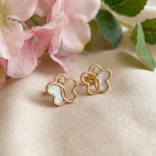 Златни обеци Седефени пеперуди