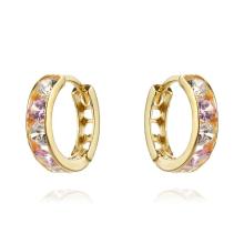 Златни обеци халки с  циркони 9мм