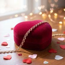 Златна гривна HEARTS