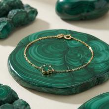 Златна гривна със зелена детелинка-9мм