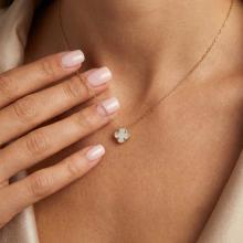 Златно колие Детелинка със седеф 7мм Златно колие Детелинка със седеф 7мм