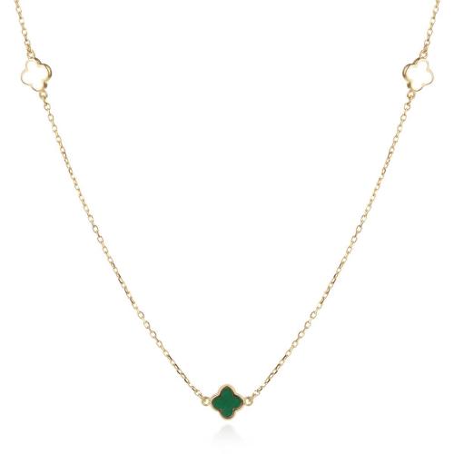 Златно колие Green Clover детелинки