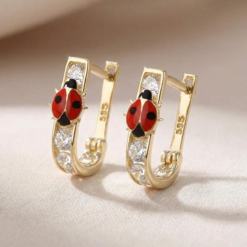 Детски златни обеци Калинки