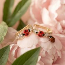 Детски златни обеци Калинки