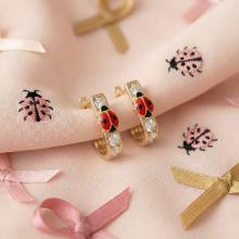 Детски златни обеци Калинки