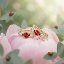 Детски златни обеци Калинки