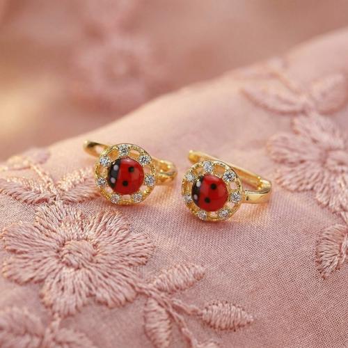 Детски златни обеци Калинки