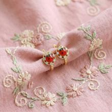 Детски златни обеци Калинки