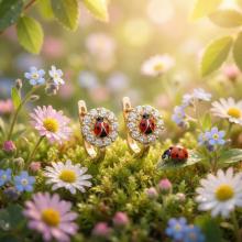 Златни обеци Калинки