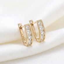 Златни обеци с бели циркони-11мм Златни обеци с бели циркони-11мм